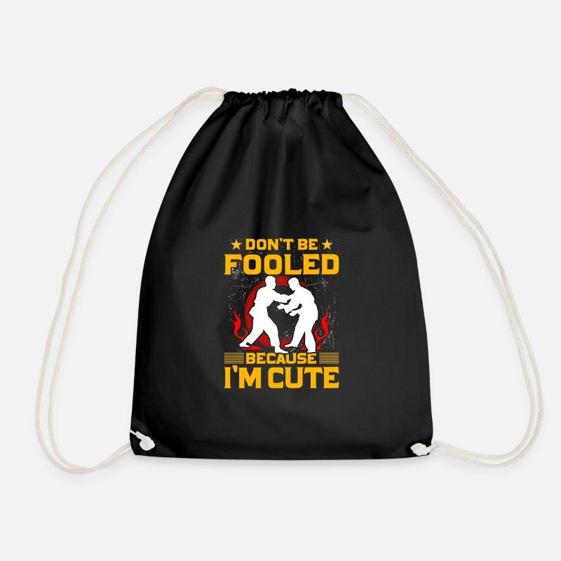 Don't be fooled because I'm Cute - Drawstring Bag - black
