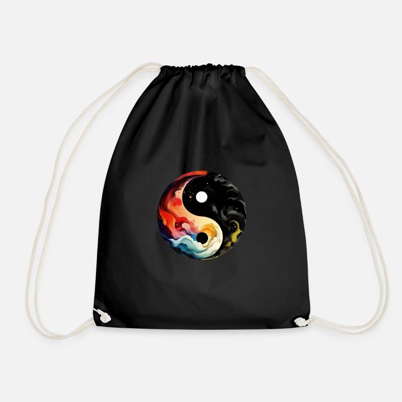 Yin Yang - Drawstring Bag - black