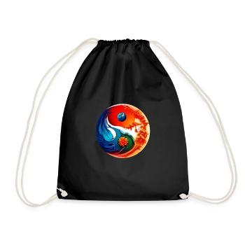 Yin Yang - Turnbeutel - Schwarz - Vorne