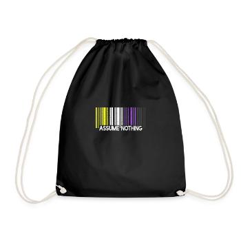 Assume Nothing Nonbinary Flag Barcode Enby - Turnbeutel - Schwarz - Vorne