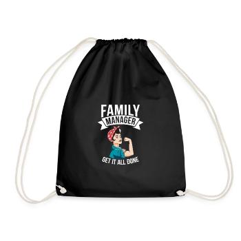 Family Managers Get All The Way Best Mom - Drawstring Bag - black - Front