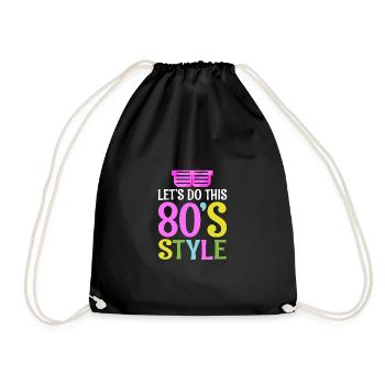 80er-Jahre Stil | 80er Retro Party Wear Kostüm - Turnbeutel - Schwarz - Vorne