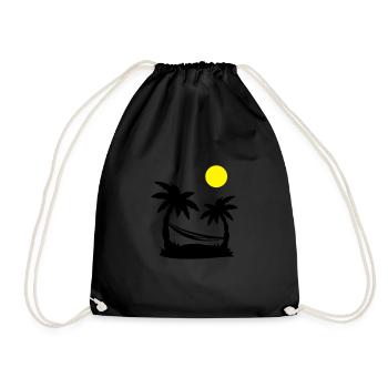 palm hammock - Drawstring Bag - black - Front