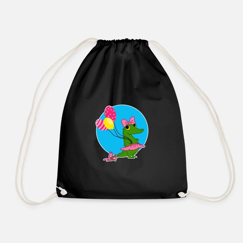 Crocodile avec des ballons - Sac de sport léger - noir