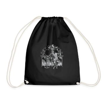 Drinking Skeleton - Halloween - Drawstring Bag - black - Front