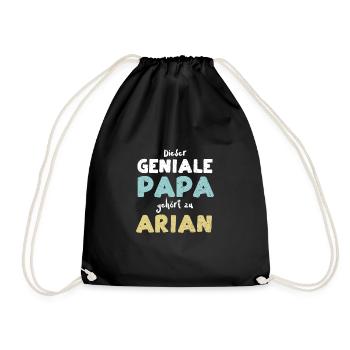 Dieser Geniale Papa Gehört Zu Arian - Turnbeutel - Schwarz - Vorne