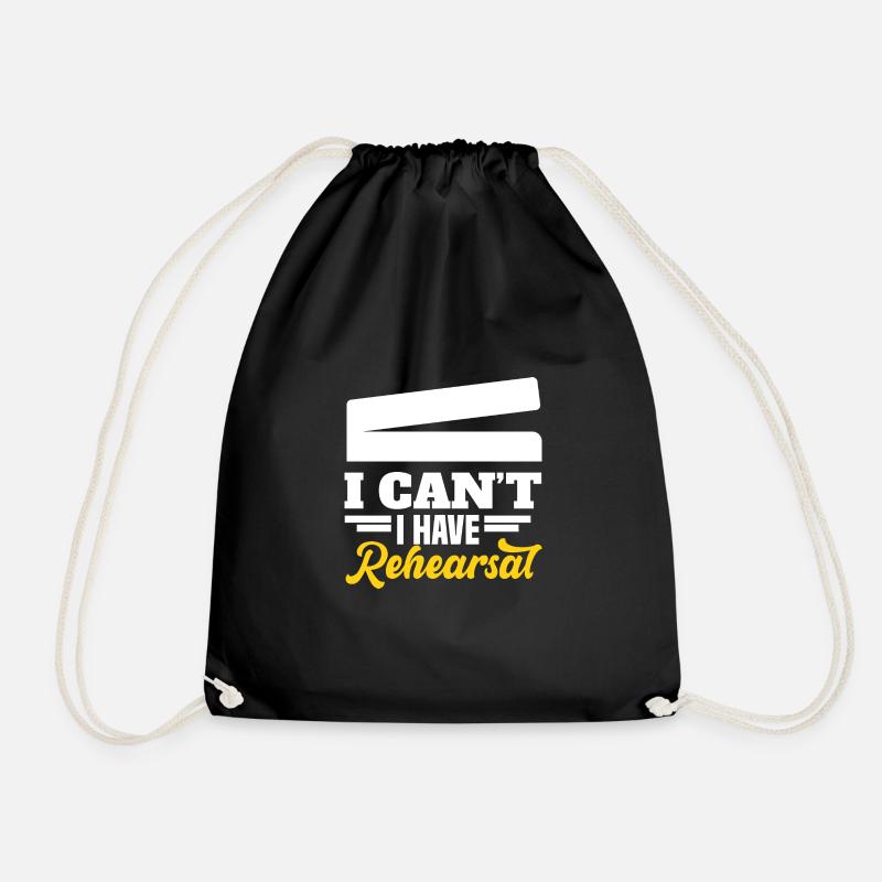 I CAN'T I HAVE REHEARSAL motif for - Drawstring Bag - black
