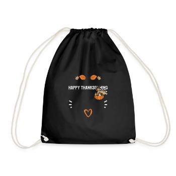 Happy Thanksgaming - Thanksgiving - Drawstring Bag - black - Front
