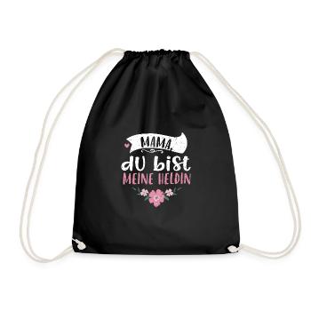 Mama, du bist meine Heldin - Turnbeutel - Schwarz - Vorne
