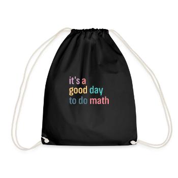 Math Mathematics Mathematician School Nerd Gift - Drawstring Bag - black - Front
