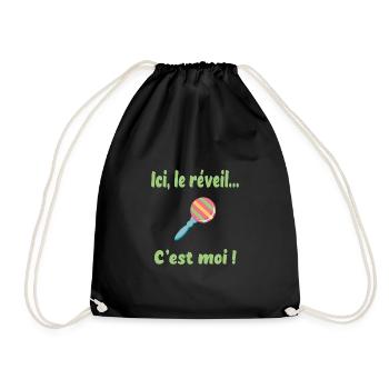 Ici, le réveil c'est moi - Sac de sport léger - noir - Devant