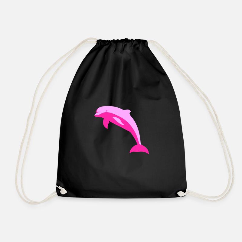 Pink dolphin - Turnbeutel - Schwarz