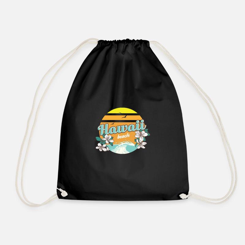 hawaii beach holiday Great summer holiday - Drawstring Bag - black