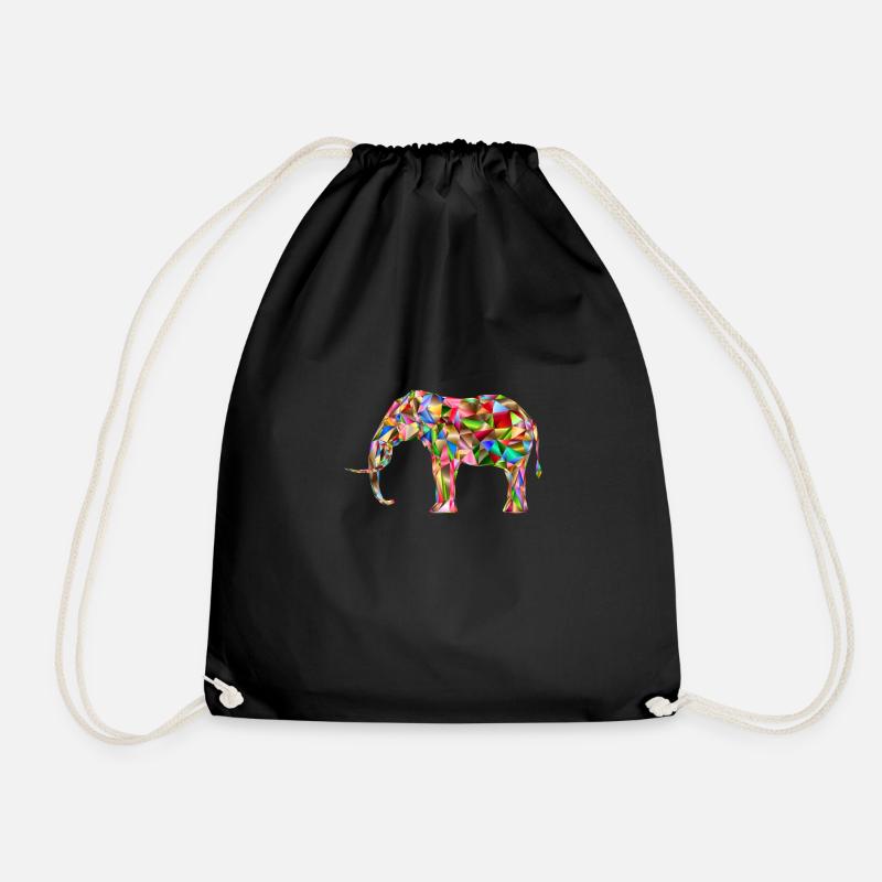 Elephant - Drawstring Bag - black