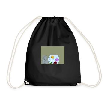 Cartoon cat - Sac de sport léger - noir - Devant