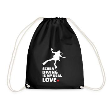 I love scuba diving - Drawstring Bag - black - Front