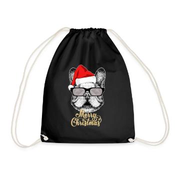 Frohe Weihnachtsfeier - Turnbeutel - Schwarz - Vorne