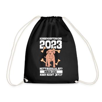 Hund Kita Kindergarten 2023 - Turnbeutel - Schwarz - Vorne