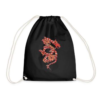 Predator Reptile Gift Vintage Flower Snake - Drawstring Bag - black - Front