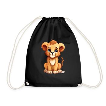 Bébé Lion mignon - Sac de sport léger - noir - Devant