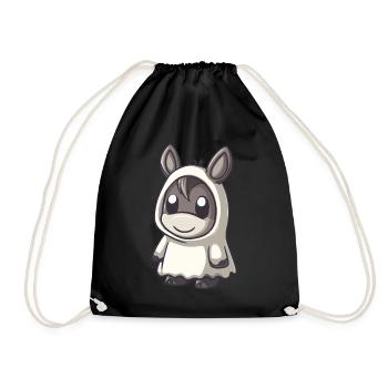 Âne Halloween Bande dessinée Fantôme - Sac de sport léger - noir - Devant