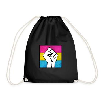 Pansexueller Stolz Faust Aufkleber - Turnbeutel - Schwarz - Vorne