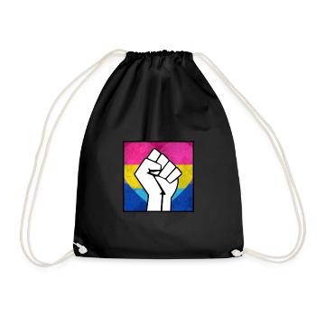 Bisexuel Panromantique Fierté Fist autocollant - Sac de sport léger - noir - Devant