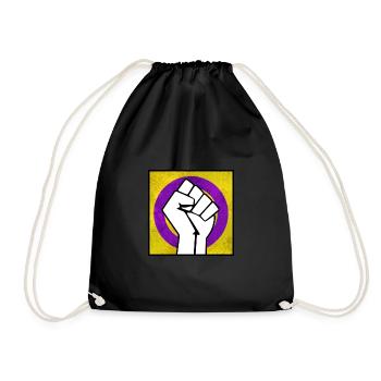 Intersex Pride Faust Aufkleber - Turnbeutel - Schwarz - Vorne