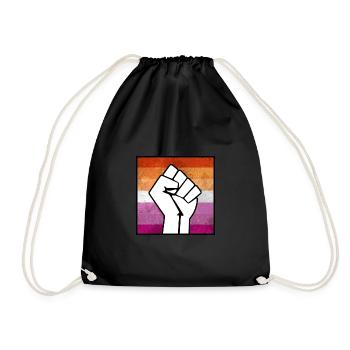 Autocollant Lesbian Pride Fist - Sac de sport léger - noir - Devant