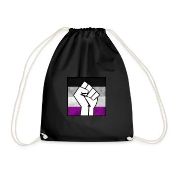 Agender Fist sticker - Drawstring Bag - black - Front
