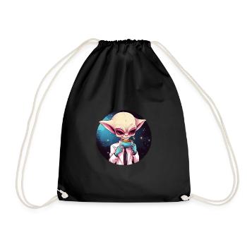 Alien Alien Coffee Space Sunset - Drawstring Bag - black - Front