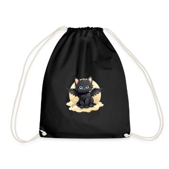 Cute Kawaii Pig - Piggy Hatches - Drawstring Bag - black - Front