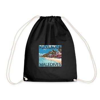 Malediven Kulmumale Beach: Sommer unter Palmen - Turnbeutel - Schwarz - Vorne