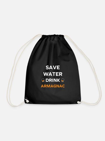 Wasser sparen Getränk Armagnac - Turnbeutel - Schwarz