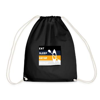 EAT SLEEP KAYAK REPEAT - Turnbeutel - Schwarz - Vorne