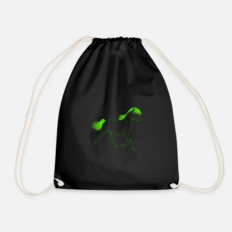 Pferd Grün - Turnbeutel - Schwarz