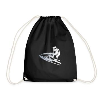Jet ski rapide en silhouette - Sac de sport léger - noir - Devant