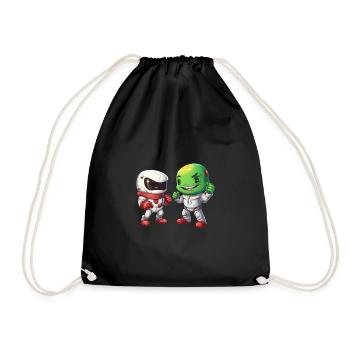 Alien vert et astronaute: Bro Fist dans l’espace - Sac de sport léger - noir - Devant