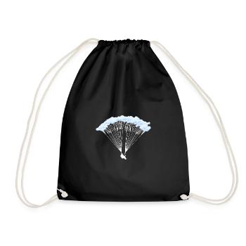 Parachutiste en silhouette nuageuse - Sac de sport léger - noir - Devant