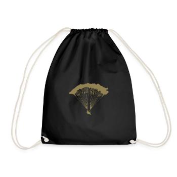 Parachutiste en silhouette nuageuse - Sac de sport léger - noir - Devant