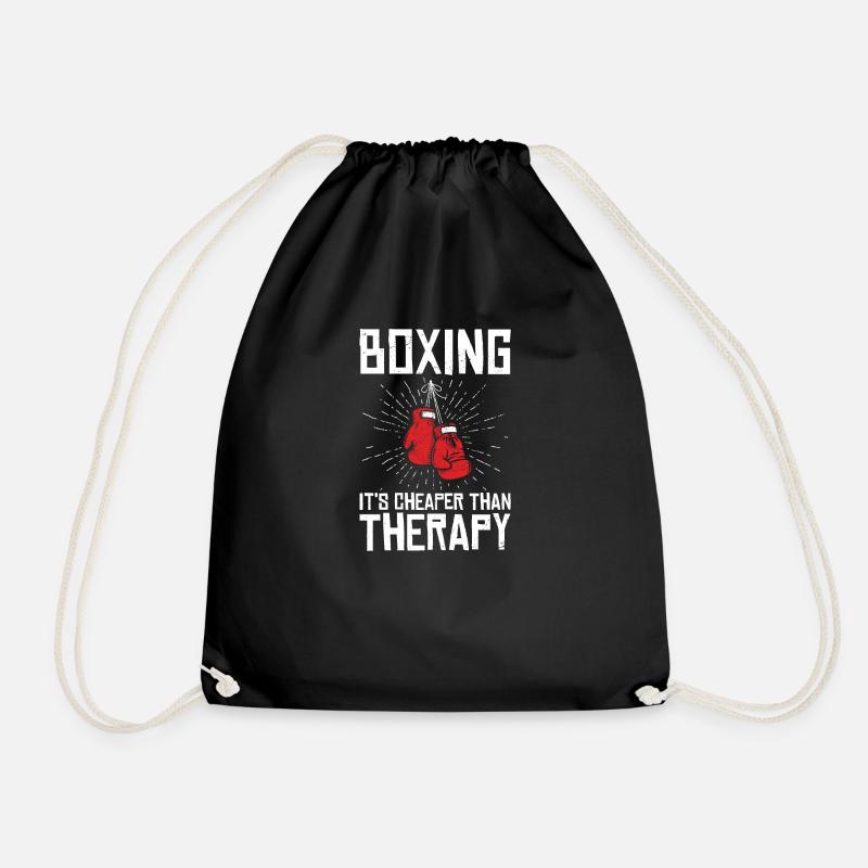Boxing Cheaper As Therapy Boxing Training - Drawstring Bag - black