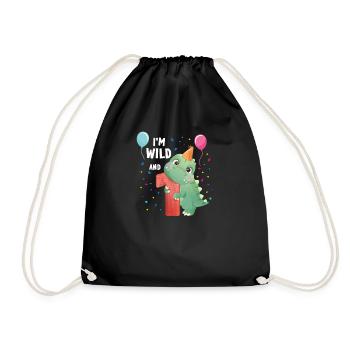 Anniversaire 1 année dinosaure Dino 1er anniversaire - Sac de sport léger - noir - Devant