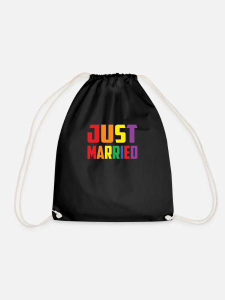 Just married Homosexuell Schwul Hochzeit LGBT - Turnbeutel - Schwarz