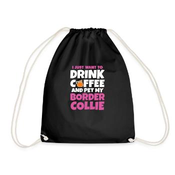 Border Collie Dog Owner Dog Café - Sac de sport léger - noir - Devant