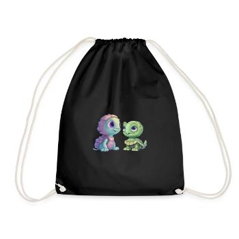 Green Alien Turtle Fusion - Drawstring Bag - black - Front