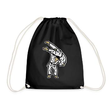 kata_guruma0 - Drawstring Bag - black - Front