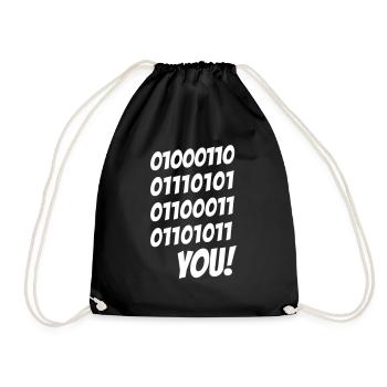 Vas te faire encule binaire - Sac de sport léger - noir - Devant