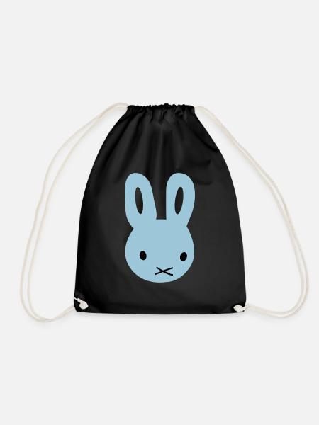Bunny/rabbit - Drawstring Bag - black
