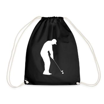 Golf Golfer Golfer Golf Course - Drawstring Bag - black - Front