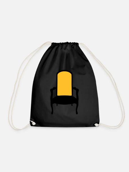 old armchair chair 2 - Drawstring Bag - black